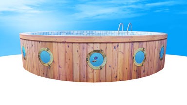 Poolumrandung-Bullauge